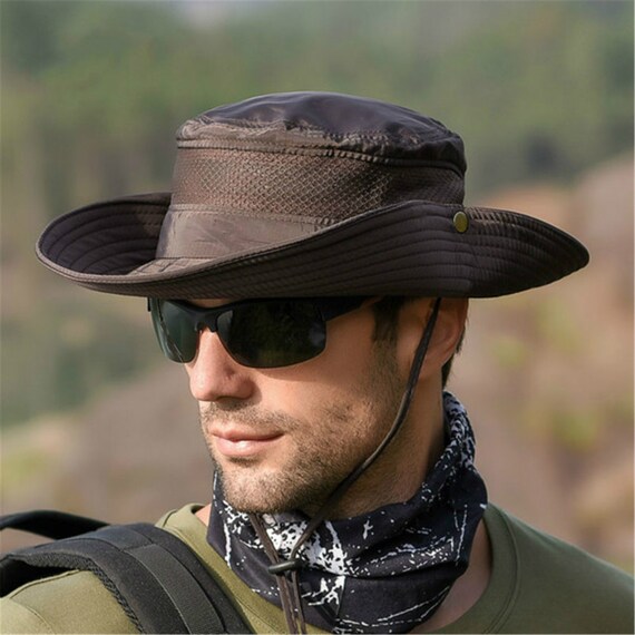 Solid color sun hats for men Outdoor Fishing cap Wide Brim Anti-UV