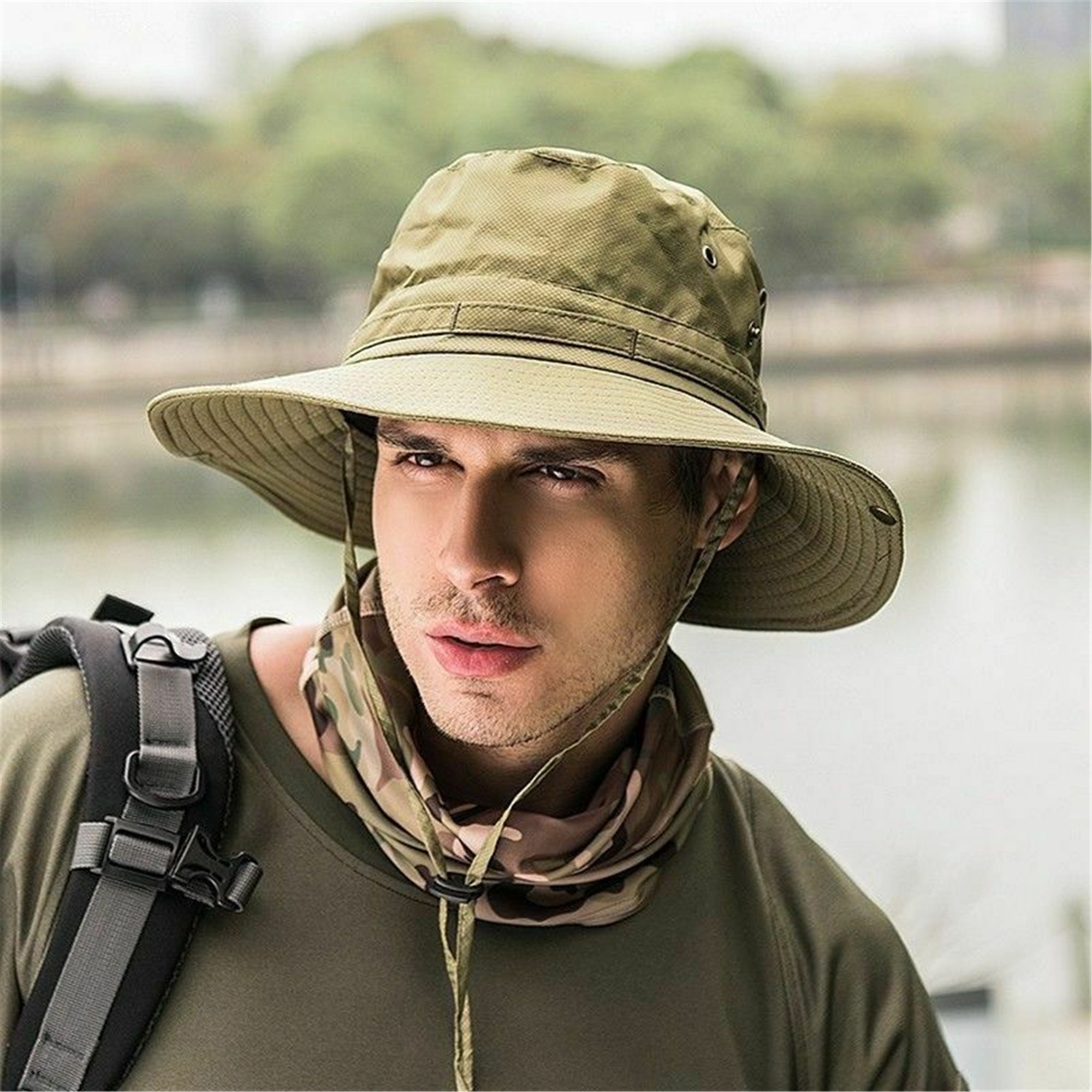 Viajeros Al Aire Libre Pescador Sombrero Hombre Ala Ancha Impermeable  Boonie Camping Vaquero Hombres Cubo Transpirable Anti UV Gorra Para El Sol  Ciclismo Gorras Máscaras Por Jiangheya, 10,64 €