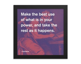 Epictetus Quote Framed Poster | Inspirational Stoic Philosophy Art
