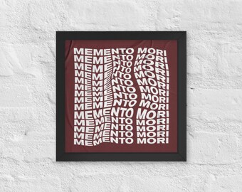 Memento Mori framed stoic poster | Inspirational stoicism quote print | Marcus Aurelius, Seneca, Epictetus