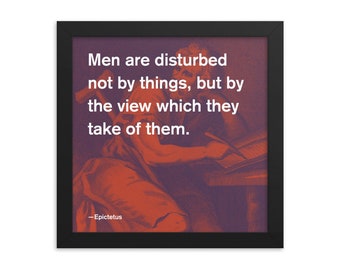 Epictetus Stoic Quote Framed Poster | Inspirational Philosophy Art