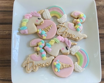 Vegan Unicorn Sugar Cookies