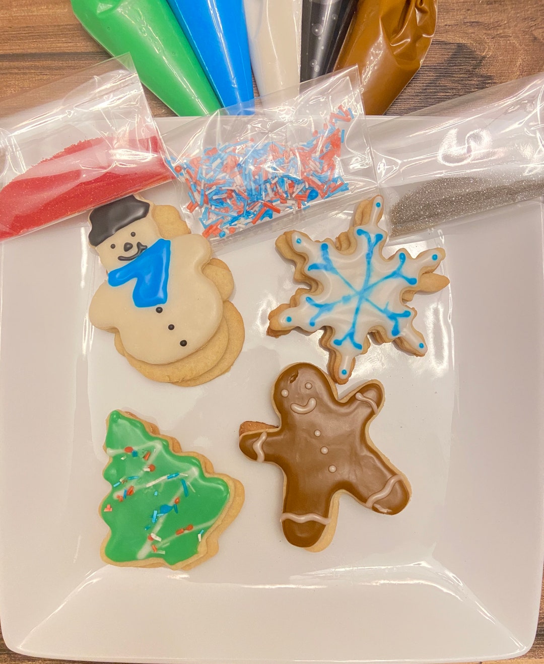 Vegan Christmas Cookies Decorating Kit With Dairy Free Sugar Etsy