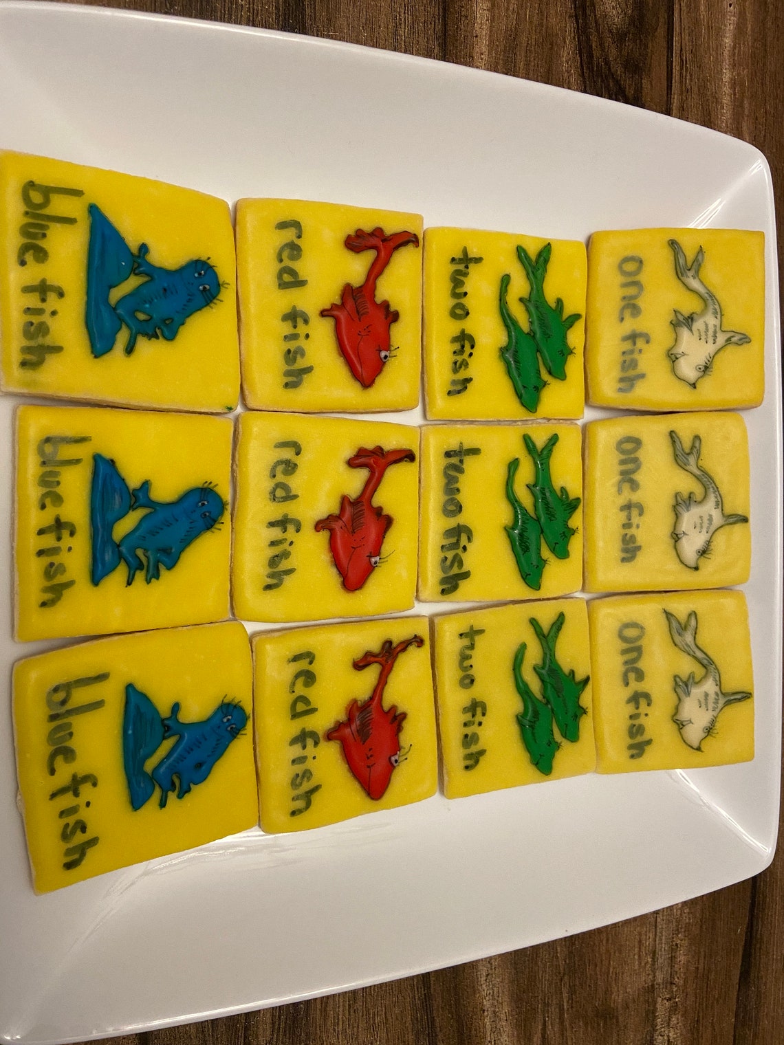 Two Less Fish Cookies One Fish Two Fish Red Fish Blue Fish Cookies | Dr. Seuss Cookies ...