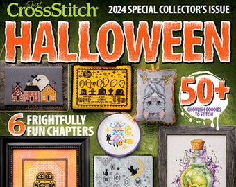 Just Cross stitch 2024 Halloween issue, Magazine with counted cross stitch patterns