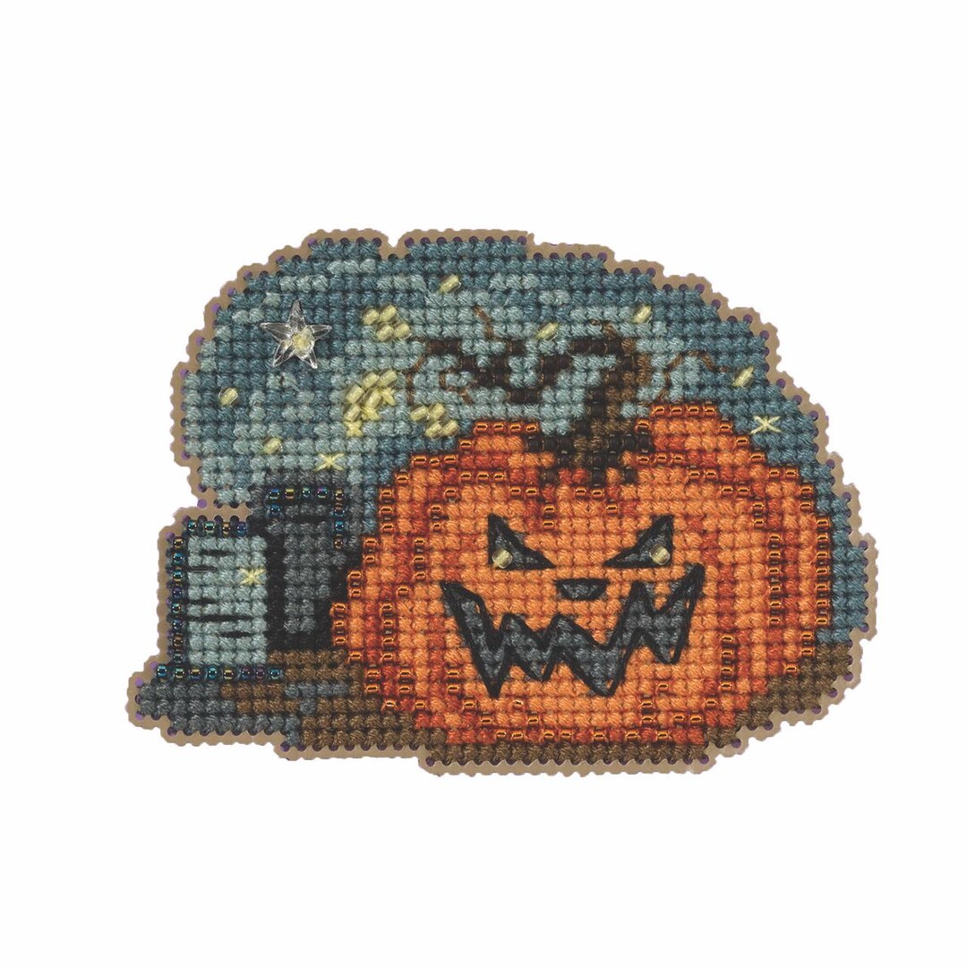 Graveyard Pumpkin Cross Stitch Kit by Mill Hill, MH18-2326, Modern