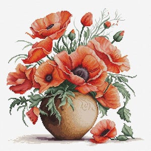 Könnte beinhalten: Drei Keramikbecher mit cremefarbener, gesprenkelter Glasur. Jeder Becher zeigt ein handgemaltes Blumenmuster in Blau-, Grün- und Gelbtönen. Die Becher haben eine einfache, abgerundete Form und einen Henkel.