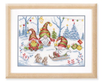 Party with Gnomes Cross Stitch Kit by Vervaco