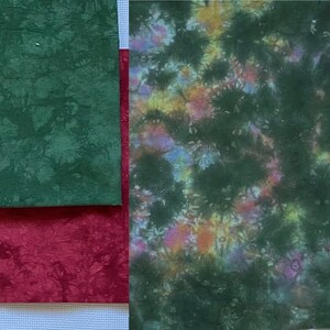 Christmas set II, Hand dyed set of Aida, Brand new cross stitch fabric, Abstract design, Unique fabric design, Aida count  of your choice