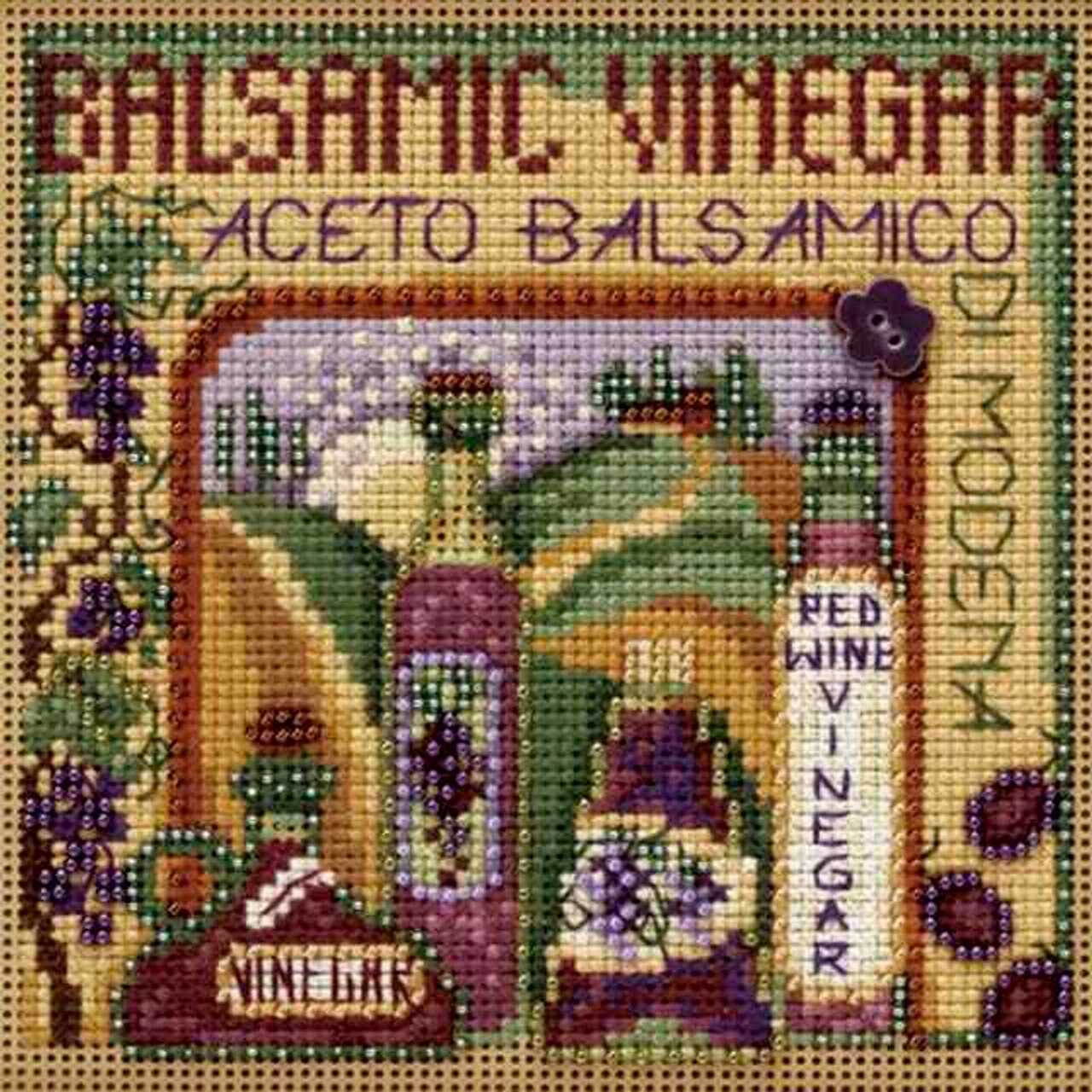 Balsamic Vinegar Cross Stitch Kit by Mill Hill, MH14-9202, Buttons