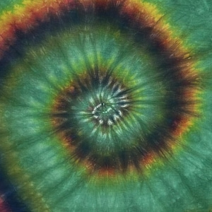 Hand dyed 16 count Aida fabric, Brand new cloth, Abstract Aurora Borealis spiral emerald color, Unique fabric pattern, Multicolor design