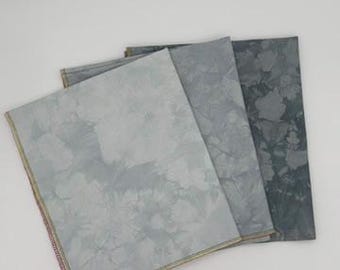 3 tonos de gris, Juego de Aida teñido a mano, Tela de punto de cruz nueva, Diseño abstracto, Diseño de tela único, Cantidad de Aida de su elección