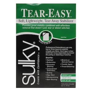 Sulky Tear-Easy Stabilizer - White - 20&#39;&#39; x 1 yd. Pkg