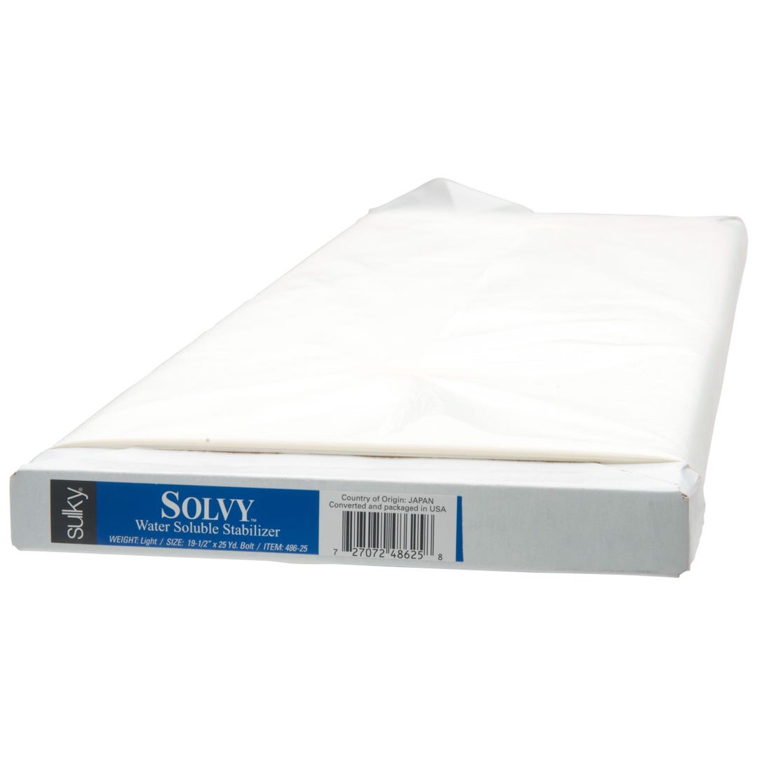 Estabilizador Soluble En Agua Sulky Solvy - 19.5 Pulgadas X 3 Yardas - Color Negro - Ideal Para Bordados A Máquina Y Manualidades