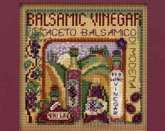 Kit de punto de cruz de vinagre balsámico de Mill Hill, MH14-9202, Botones y cuentas, Serie de otoño, Arte moderno del aro de bordado