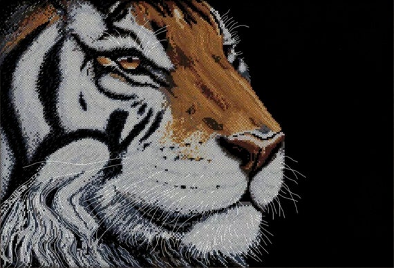 Orange Tiger Cross Stitch Kit by Design Works 2929, Modern
