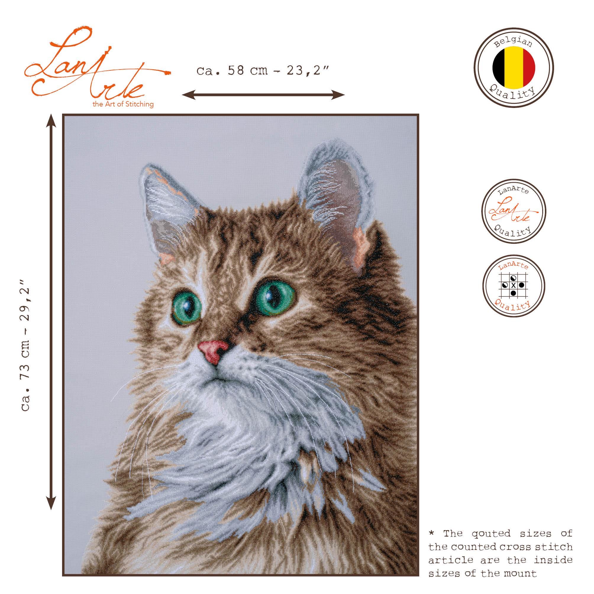 The Purrfect Stare Cross Stitch Kit by Lanarte - Etsy