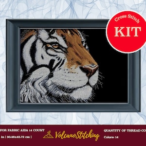 Kit de point de croix Orange Tiger par Design Works 2929, Broderie moderne