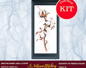 Cotton cross stitch kit by Panna C-1866, Modern embroidery hoop art