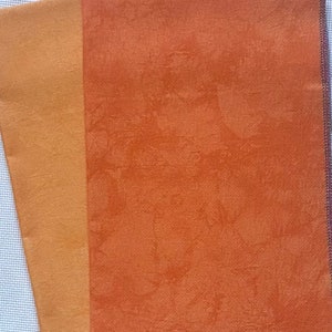 Orange Duet set, Hand dyed set of Aida, Linen or Evenweave, Brand new cross stitch fabric, Unique fabric design, Aida count  of your choice