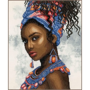 Headscarf Model Cross Stitch Kit by Lanarte