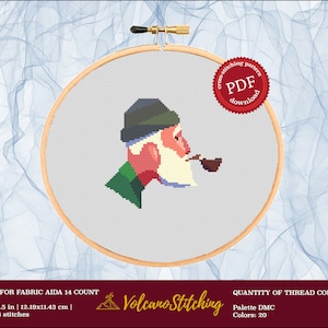 Sea cross stitch PDF pattern, Anime embroidery hoop art, Cartoon colorful needlepoint, Instant digital download