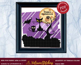 Halloween night #14 Cross Stitch Embroidery PDF Pattern Download | Cross Stitch Patterns | Cross Stitch World | Stitch Patterns | Xstitch