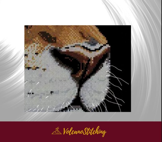 Orange Tiger Cross Stitch Kit by Design Works 2929, Modern