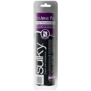 May include: A purple and black package of Sulky Cut-Away Plus permanent stabilizer for sewing. The package reads "Create with Confidence" and "Cut-Away Plus".