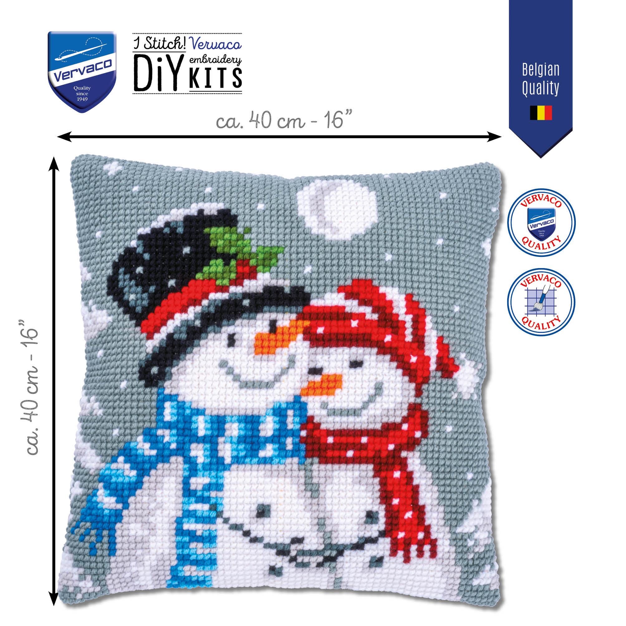 Vervaco Kreuzstich-Kissen | Stickpackung Inkl. Material Für Kissen Ca. 40x40 Cm | Mit Anleitung