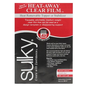 Sulky Heat-Away Stabilizer - Clear Film - 19 3/4&#39;&#39; X 1 yd. Pkg