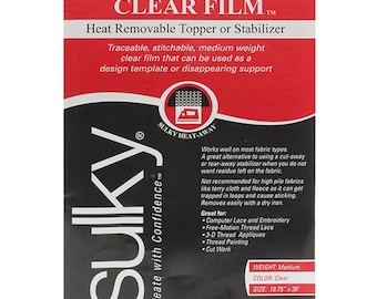 Sulky Heat-Away Stabilizer - Clear Film - 19 3/4'' X 1 yd. Pkg