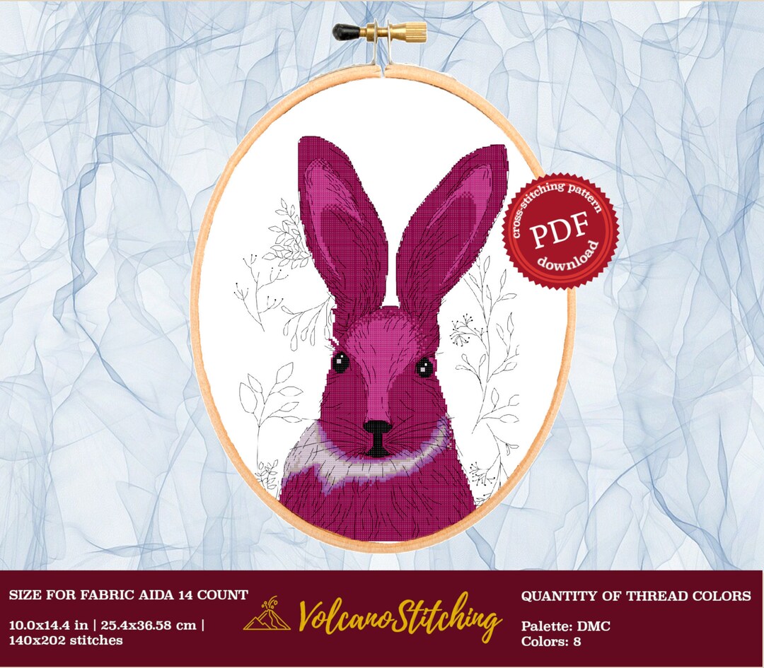 Easter Bunny Cross Stitch PDF Pattern, Instant Digital Download, Animal ...