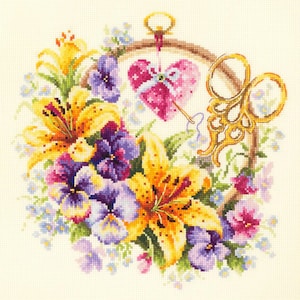 Lilies for Needlewoman Cross Stitch Kit by Magic Needle
