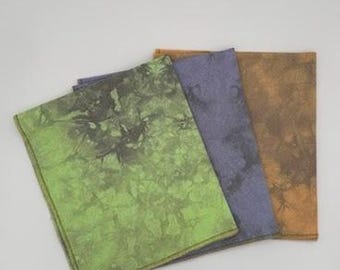 On the dark side Halloween set, Hand dyed set of Aida, Linen or Evenweave, Unique fabric design, Fabric's type and count  of your choice