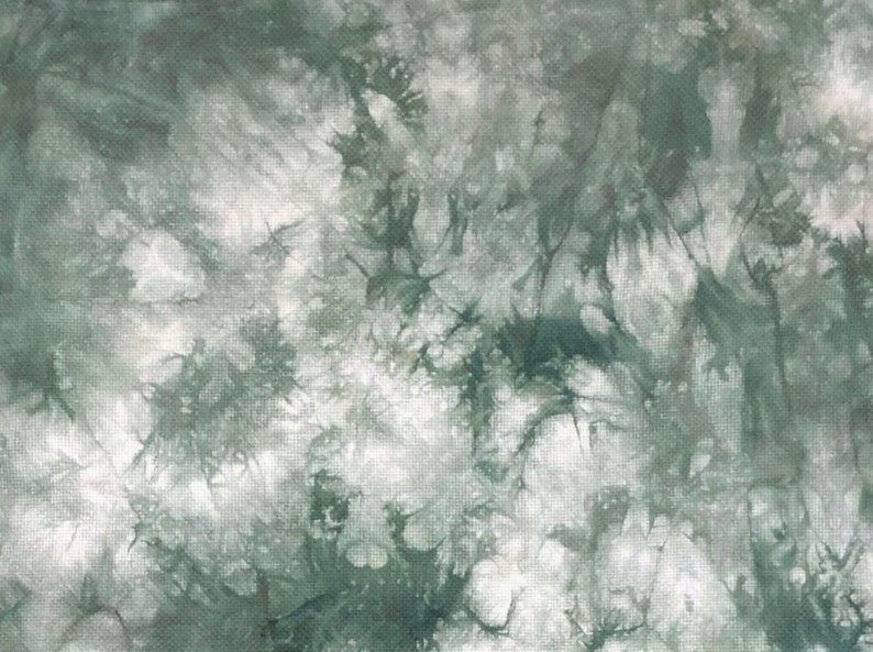 Light dark green Hand dyed cross stitch fabric Choose Aida Linen or Evenweave counts