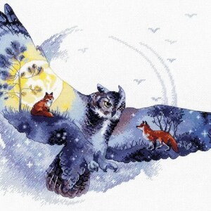 In the night forest, Counted cross stitch kit By Riolis 1954
