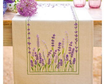 Kit de camino de mesa de punto de cruz lavanda de Vervaco