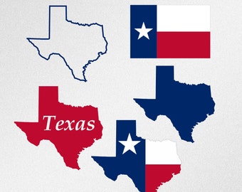 Texas Map Flag Svg, Dxf, Eps, Ai, Cdr Vector Files for Silhouette, Cricut, Cutting Plotter