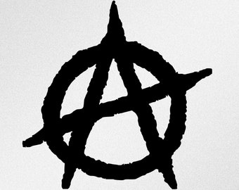 Anarchy Symbol Svg, Dxf, Eps, Ai, Cdr Vector Files per Silhouette, Cricut, Plotter da taglio