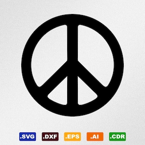 Símbolo de paz Svg, Dxf, Eps, Ai, Cdr Vector Files for Silhouette, Cricut, Cutting Plotter
