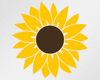 Zonnebloem Svg, Dxf, Eps, Ai, Cdr Vector Bestanden voor Silhouet, Cricut, Cutting Plotter