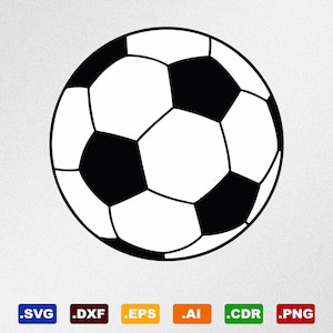 Voetbal Svg, Dxf, Eps, Ai, Cdr vectorbestanden voor silhouet, Cricut, snijplotter, png-bestand