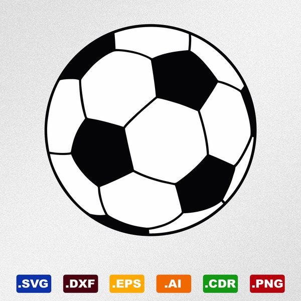 Soccer Ball Svg, Dxf, Eps, Ai, Cdr Vector Files for Silhouette, Cricut, Cutting Plotter, Png file