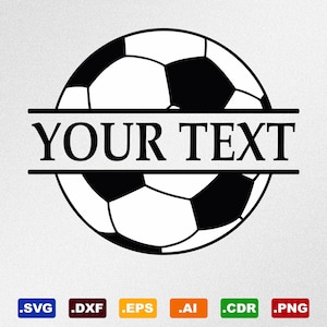 Fußball Split Monogramm SVG, Dxf, Eps, Ai, Cdr Vektordateien für Silhouette, Cricut, Schneideplotter, Png-Datei