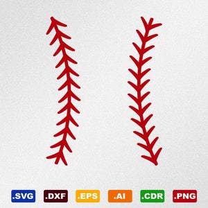 Baseball Stitches Svg, Dxf, Eps, Ai, Cdr Vector Files for Silhouette, Cricut, Cutting Plotter, Png file