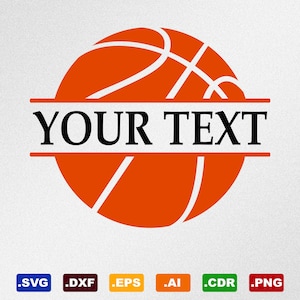 Basketball Split Monogramm SVG, Dxf, Eps, Ai, Cdr Vektordateien für Silhouette, Cricut, Schneideplotter, Png-Datei