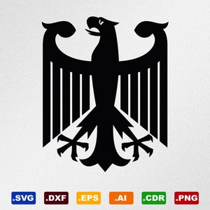 Wapenschild van de Duitse adelaar Svg, Dxf, Eps, Ai, Cdr vectorbestanden voor silhouet, Cricut, snijplotter, png-bestand