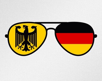 Aviator Sunglasses Germany Deutschland Flag Eagle Svg, Dxf, Eps, Ai, Cdr Vector Files for Silhouette, Cricut, Cutting Plotter, Png file