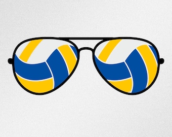 Volleyball Sunglasses Svg, Dxf, Eps, Ai, Cdr Vector Files for Silhouette, Cricut, Cutting Plotter, Png File
